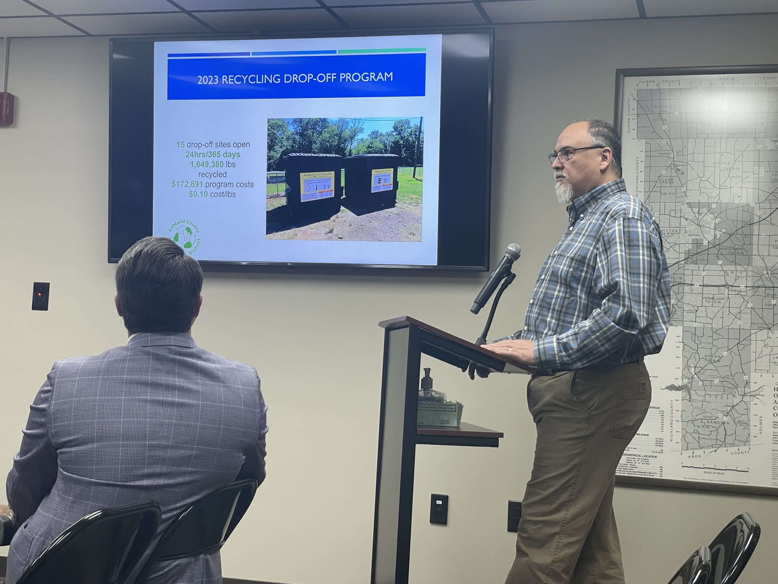 How much did Ashland County recycle in 2023?